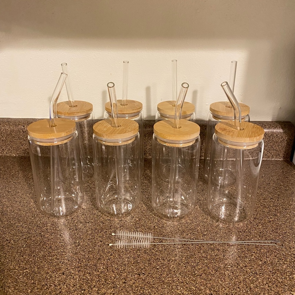 16oz glass can cups